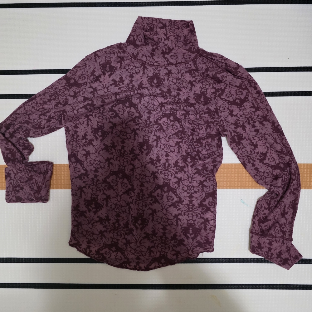 FREE PEOPLE Women's Purple Floral Long Sleeve Top